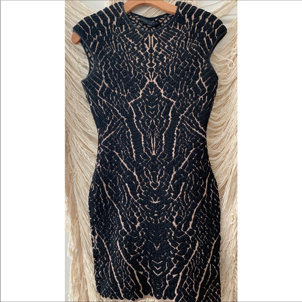 Crocodile bodycon mini dress